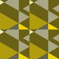 Contrast black and yellow geometric seamless pattern.