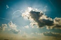 Contrast blue sky with sun Royalty Free Stock Photo