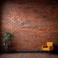 Contrast elegance Orange brick wall with a defined black border