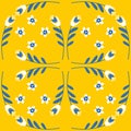 Contrast floral pattern for azulejo spanish portuguese style ceramic tile, vector illustration for design