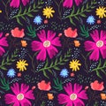 Contrast floral summer pattern of rich colors