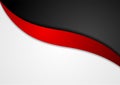 Contrast grey, black and red abstract wavy corporate background Royalty Free Stock Photo