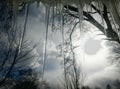 Icicles Hanging Off Roof - View from Inside, Looking out of a Window