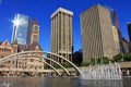 Toronto Nathan Phillips Square with Old City Hall and Modern Buildings, Ontario, Canada Royalty Free Stock Photo