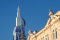 Contrast of old and new buildings Royalty Free Stock Photo