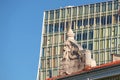 Contrast of old and new buildings Royalty Free Stock Photo