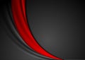 Contrast red black abstract wavy background