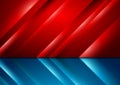 Contrast red and blue glowing stripes technology background