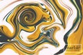 Contrast yellow liquid splash. 3D presentation geometric paint brush. Vector surface decoration. Beautiful backgrounds