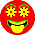 Contrasting acid smiley with tongue sticking out