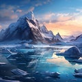 Contrasting Beauty and Mystery of Icebergs and Glaciers - Realistic Digital Painting