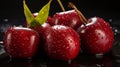 Contrasting cherry colors a gentle bokeh background creating a captivating narrative effect