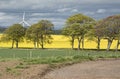 Contrasting different coloured surfaces looking across fields