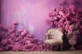 Contrasting Pink wall purple. Generate Ai