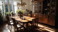 Contrasting Tones Wooden Hutch For Exquisite Dining Room Decor