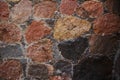 Contrasting uneven stone wall texture