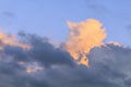 Contrasty colorful storm clouds in the sky