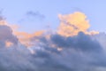 Contrasty colorful storm clouds in the sky