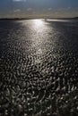 Contre-jour image of the beach at Weston-super-Mare in Somerset