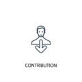 Contribution concept line icon. Simple Royalty Free Stock Photo