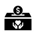 Contribution, donate, charity box icon