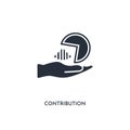 Contribution icon. simple element illustration. isolated trendy filled contribution icon on white background. can be used for web