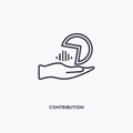 Contribution outline icon. Simple linear element illustration. Isolated line Contribution icon on white background. Thin stroke Royalty Free Stock Photo
