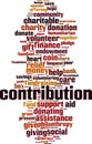 Contribution word cloud Royalty Free Stock Photo