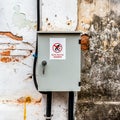 Control box on old brick wall Royalty Free Stock Photo