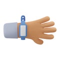 Control bracelet on hand icon