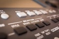 Control buttons for electronic musical keyboard Royalty Free Stock Photo