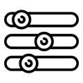 Control buttons icon, outline style Royalty Free Stock Photo
