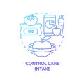 Control carbohydrates intake blue gradient concept icon Royalty Free Stock Photo