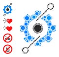 Control Center Gear Icon - Bacterium Collage and Additional Icons