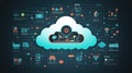 control cloud computing infographic Royalty Free Stock Photo