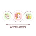 Control collected data loop concept icon