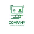 Control, computer, monitor, remote, smart Flat Business Logo tem