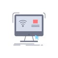 Control, computer, monitor, remote, smart Flat Color Icon Vector