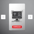 Control, computer, monitor, remote, smart Glyph Icon in Carousal Pagination Slider Design & Red Download Button Royalty Free Stock Photo