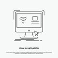 Control, computer, monitor, remote, smart Icon. Line vector gray symbol for UI and UX, website or mobile application Royalty Free Stock Photo