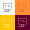 Control, computer, monitor, remote, smart Icon Over Various Background. Line style design, designed for web and app. Eps 10 vector Royalty Free Stock Photo