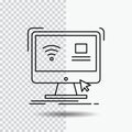 Control, computer, monitor, remote, smart Line Icon on Transparent Background. Black Icon Vector Illustration Royalty Free Stock Photo