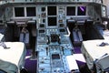 Control console in the airplane Royalty Free Stock Photo