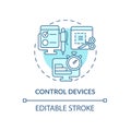 Control devices blue concept icon
