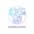 Control devices blue gradient concept icon