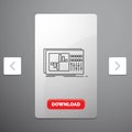 control, equalizer, equalization, sound, studio Line Icon in Carousal Pagination Slider Design & Red Download Button