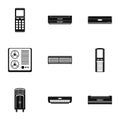 Control equipment icons set, simple style Royalty Free Stock Photo