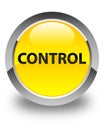Control glossy yellow round button Royalty Free Stock Photo