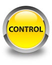 Control glossy yellow round button Royalty Free Stock Photo