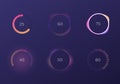 Control knob used for regulating. Dashboard UI and UX Kit. Control center design. Progress bar. Temperature control.